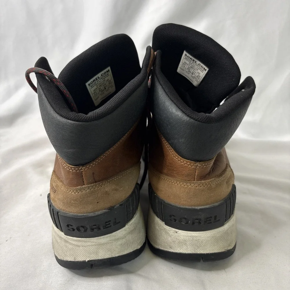 Sorel Mac Hill Mid Leather Tan Waterproof Hiking Boots Mens Sz US 11.5 Outdoor